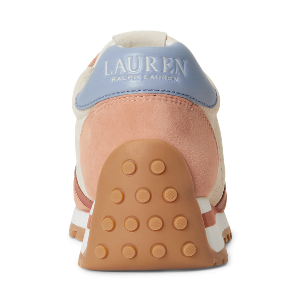 Baskets Dani en daim perfor&eacute; Lauren en Sable/Sienne/Bleu 3