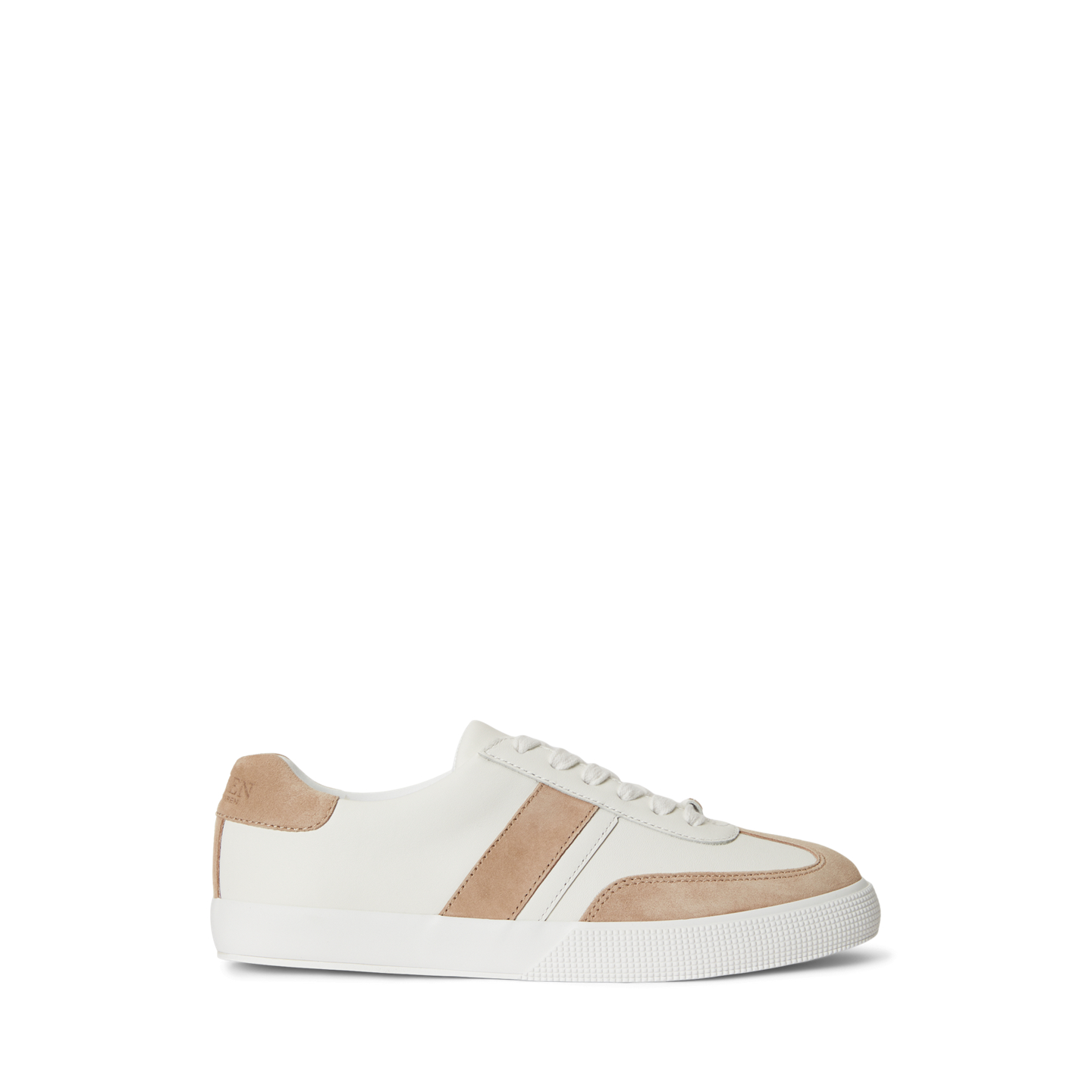 Женские кроссовки Ralph Lauren Two-Tone Braylee Leather & Suede, цвет: Снежный белый / Рыжевато-коричневый — фото 4