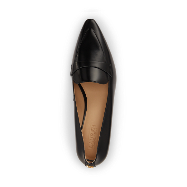 Francesca Glazed Leather Loafer Pump