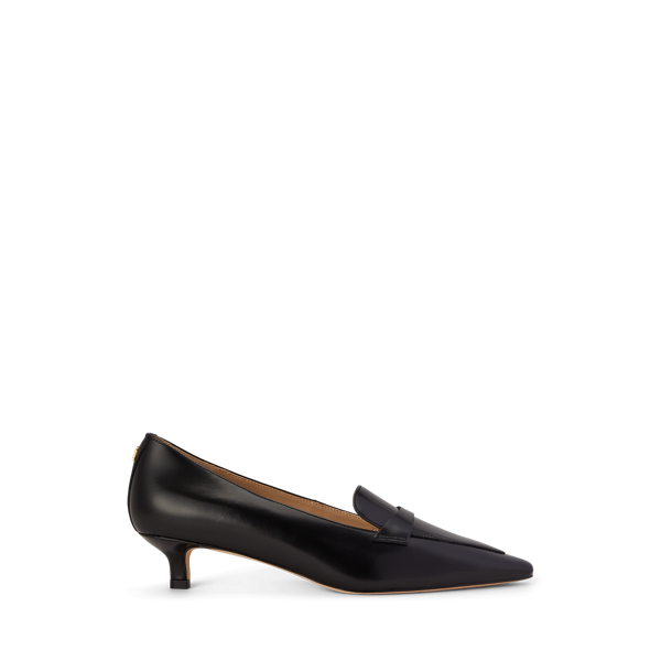 Francesca Glazed Leather Loafer Pump