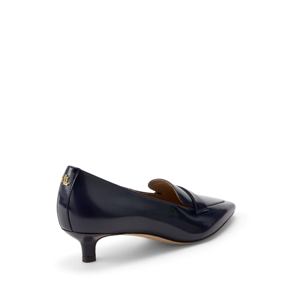 Francesca Glazed Leather Loafer Pump