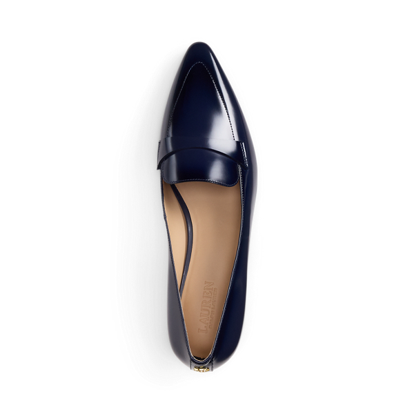 Francesca Glazed Leather Loafer Pump