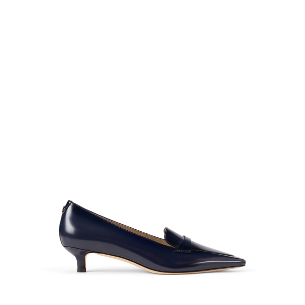 Francesca Glazed Leather Loafer Pump