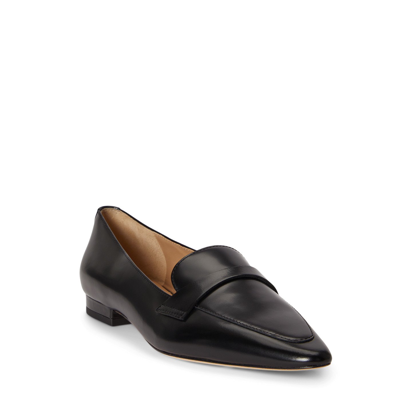 Женские туфли Ralph Lauren Audri Glazed Leather Loafer, цвет: Чёрный — фото 1