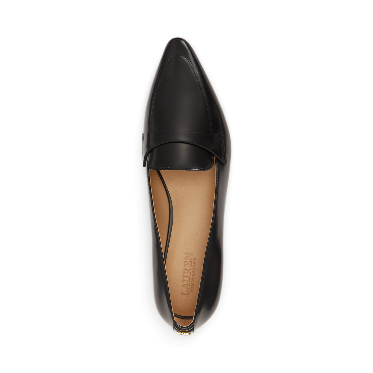 Женские туфли Ralph Lauren Audri Glazed Leather Loafer, цвет: Чёрный — фото 3