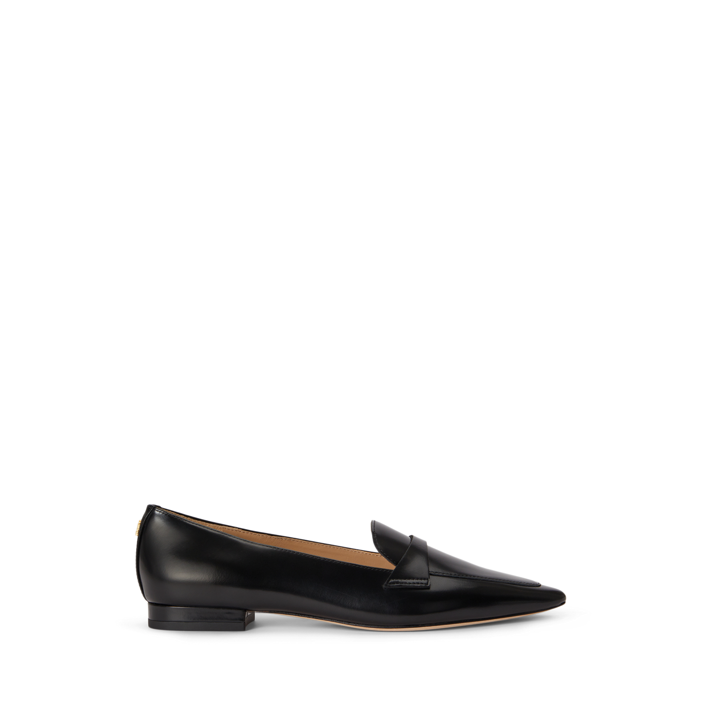 Женские туфли Ralph Lauren Audri Glazed Leather Loafer, цвет: Чёрный — фото 4