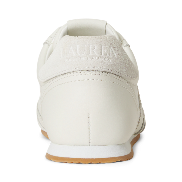 Snow White/Bianco Dani Leather & Suede Low-Profile Trainer Lauren 3
