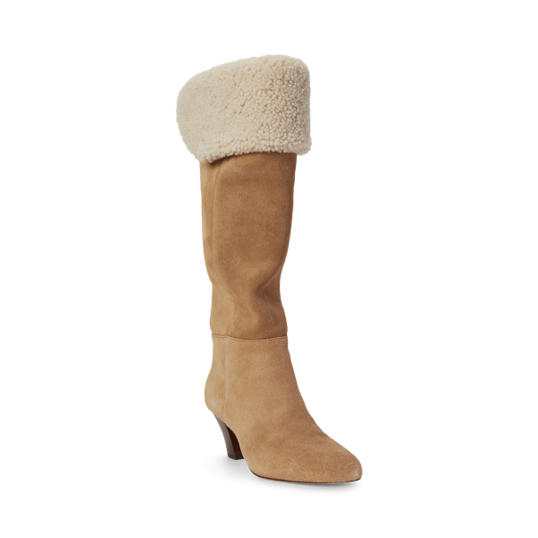 Emersyn Shearling & Suede Tall Boot Heel