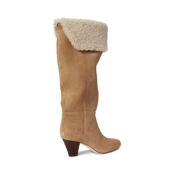 Emersyn Shearling & Suede Tall Boot Heel