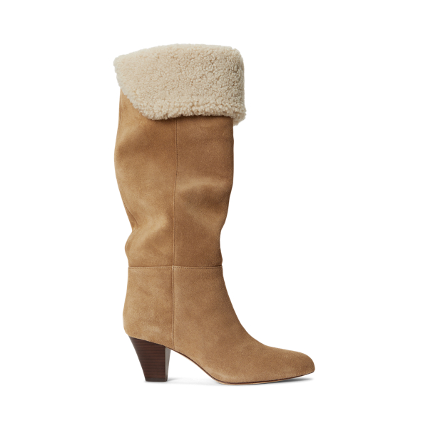 Emersyn Shearling & Suede Tall Boot Heel