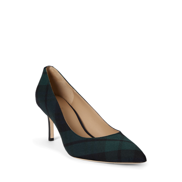 Lanette Black Watch Plaid Twill Pump