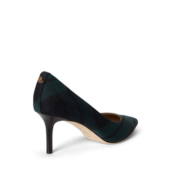 Lanette Black Watch Plaid Twill Pump