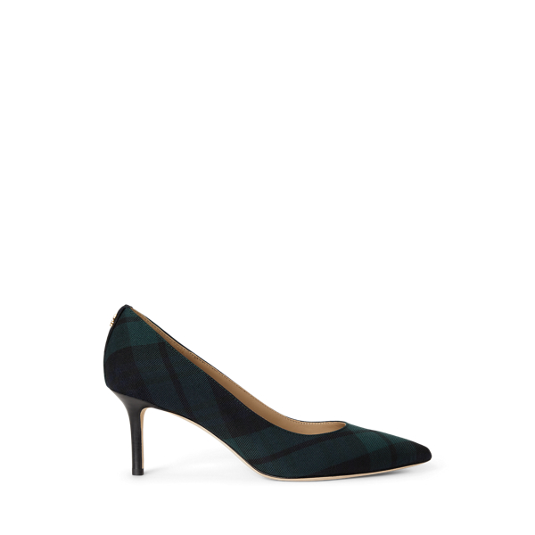Lanette Black Watch Plaid Twill Pump