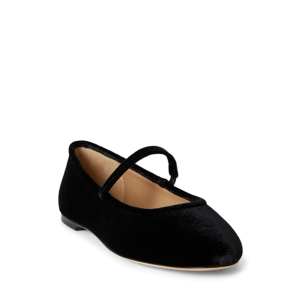 Jayna Velvet Mary Jane Flat