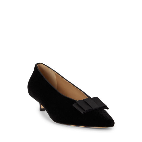 Francesca Bow-Trim Velvet Pump