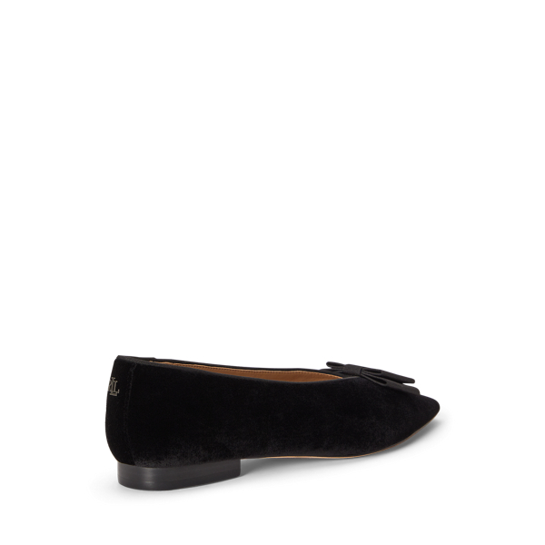 Audri Bow-Trim Velvet Ballet Flat