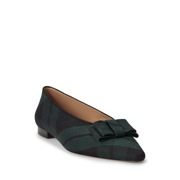 Audri Black Watch-ballerinaskor m rosett