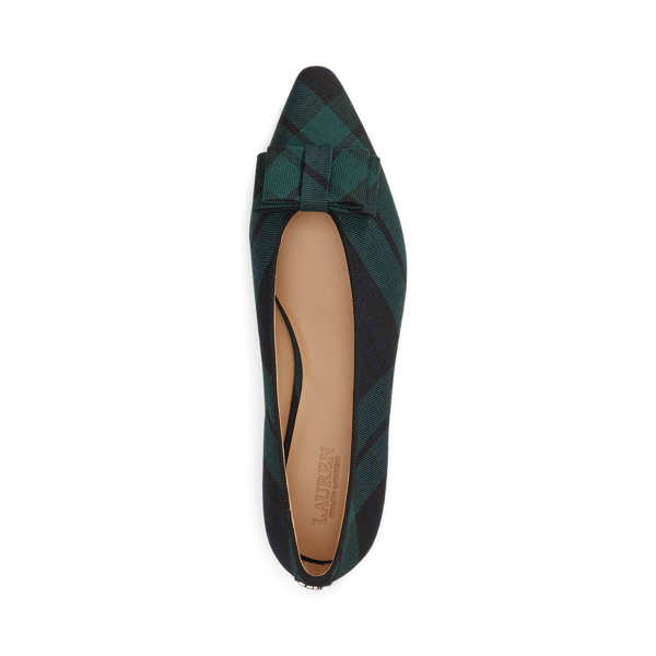 Audri Black Watch-ballerinaskor m rosett