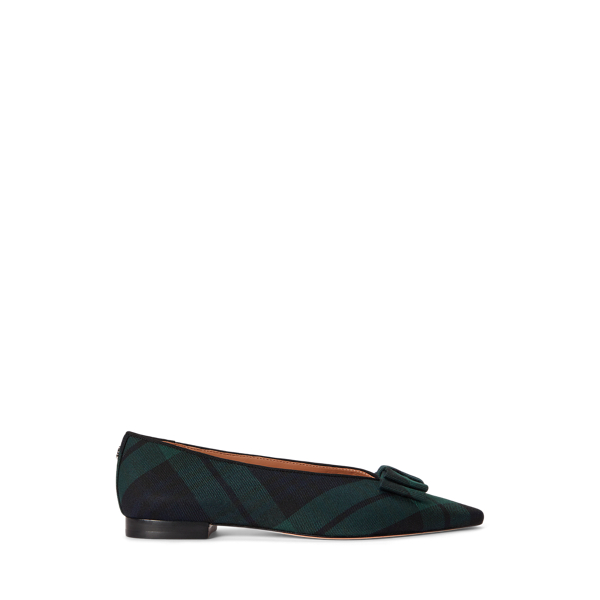 Audri Black Watch-ballerinaskor m rosett