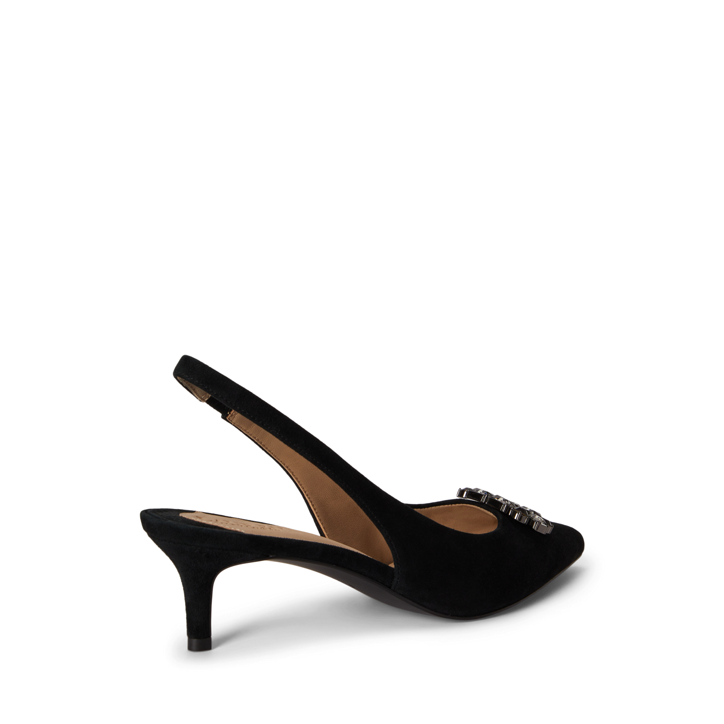 Женские туфли Ralph Lauren Lolah Jeweled Suede Slingback, цвет: Чёрный — фото 2