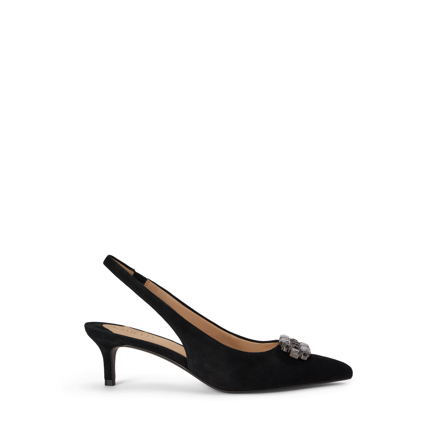 Женские туфли Ralph Lauren Lolah Jeweled Suede Slingback, цвет: Чёрный — фото 4