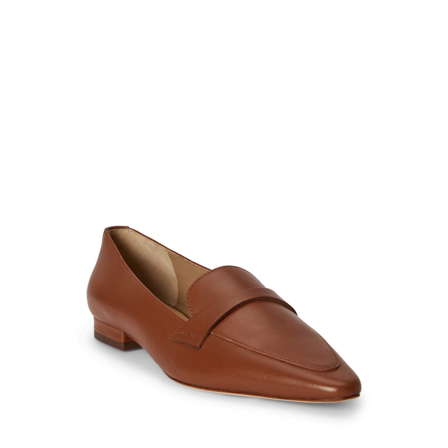 Женские туфли Ralph Lauren Audri Waxed Leather Loafer, цвет: Рыжевато-коричневый — фото 1