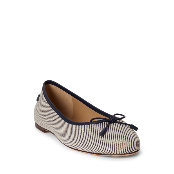Natural/Refined Navy Jayna Textured Twill Flat Lauren 2