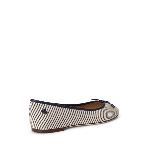 Natural/Refined Navy Jayna Textured Twill Flat Lauren 3