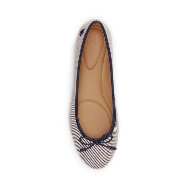 Natural/Refined Navy Jayna Textured Twill Flat Lauren 4