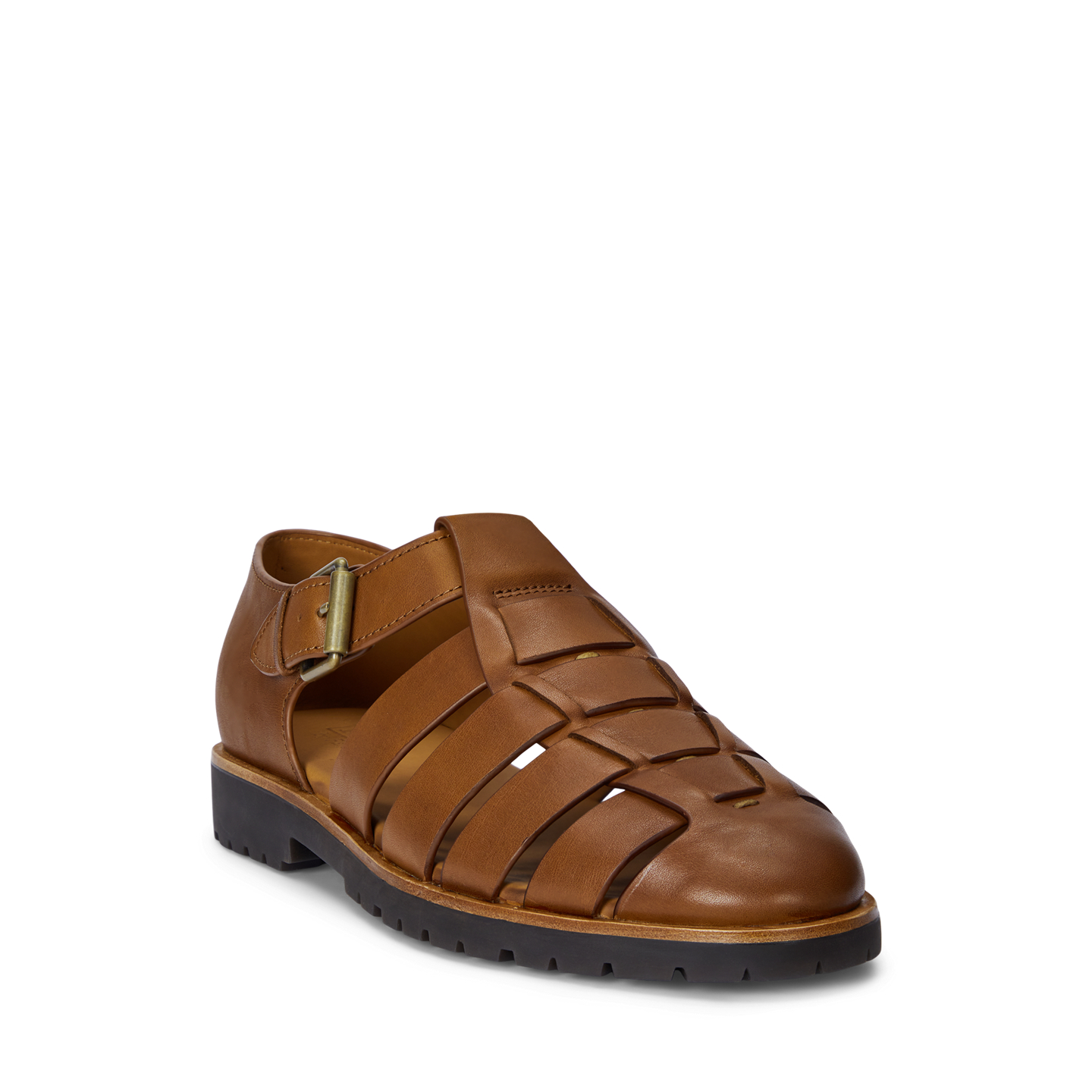 Мужские сандалии Ralph Lauren Finn Leather Fisherman, цвет: Рыжевато-коричневый — фото 1