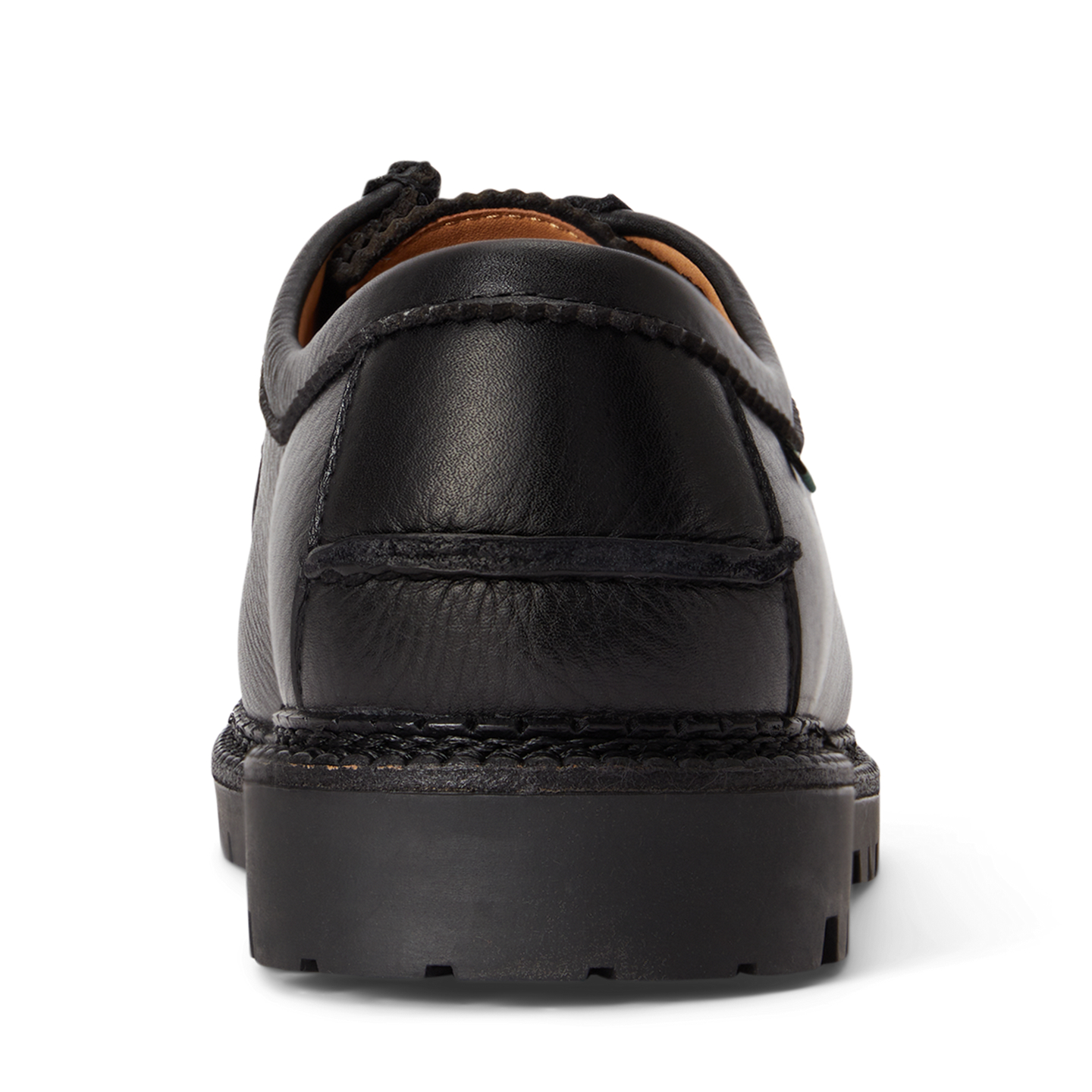 Мужские туфли Ralph Lauren Jett Tumbled Leather Moc-Toe, цвет: Чёрный — фото 2