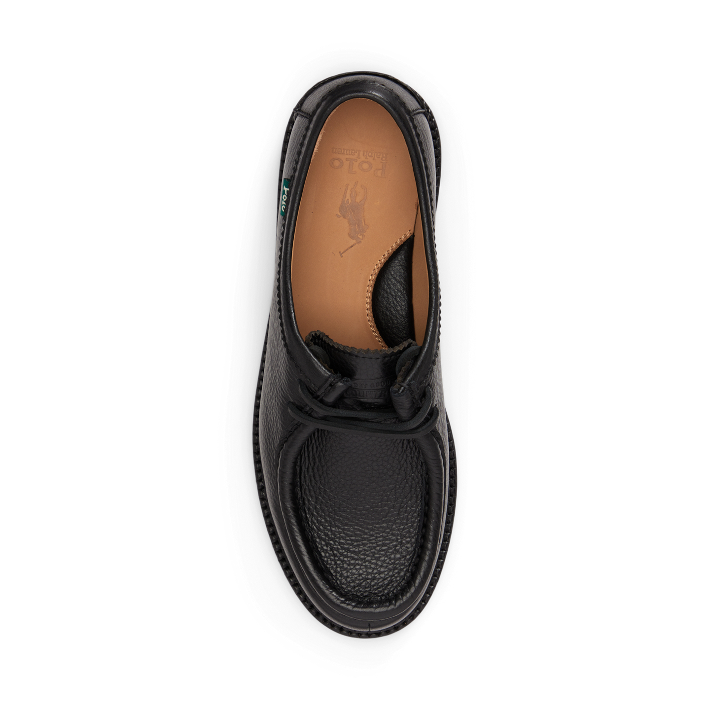 Мужские туфли Ralph Lauren Jett Tumbled Leather Moc-Toe, цвет: Чёрный — фото 3