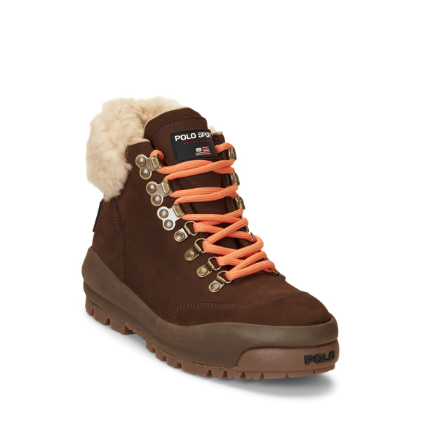 Shearling Trim Suede Hiking Boot for Women Ralph Lauren NO