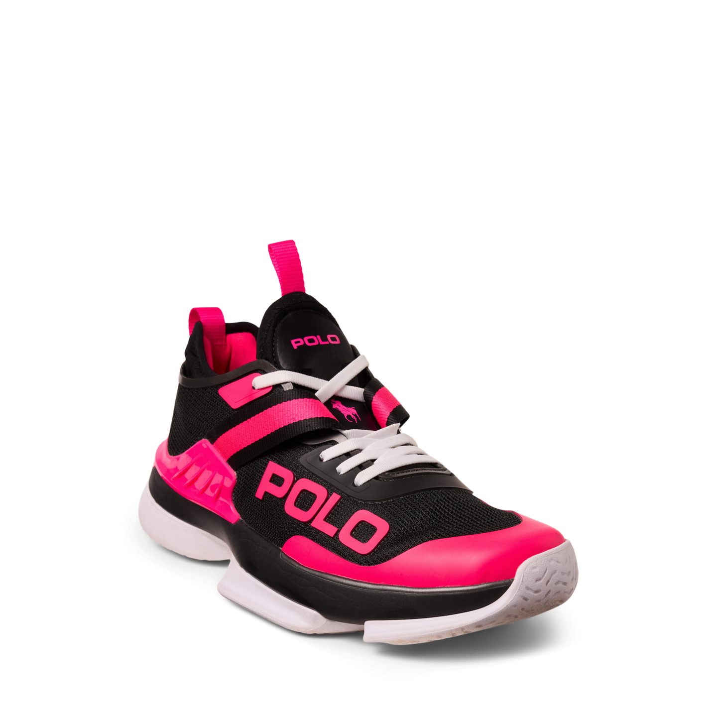 Женские кроссовки Ralph Lauren Pink Pony Tech Court Pro, цвет: Чёрный / Фуксия — фото 1