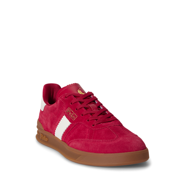 Classic Red Heritage Aera Suede Trainer Polo Sport 2