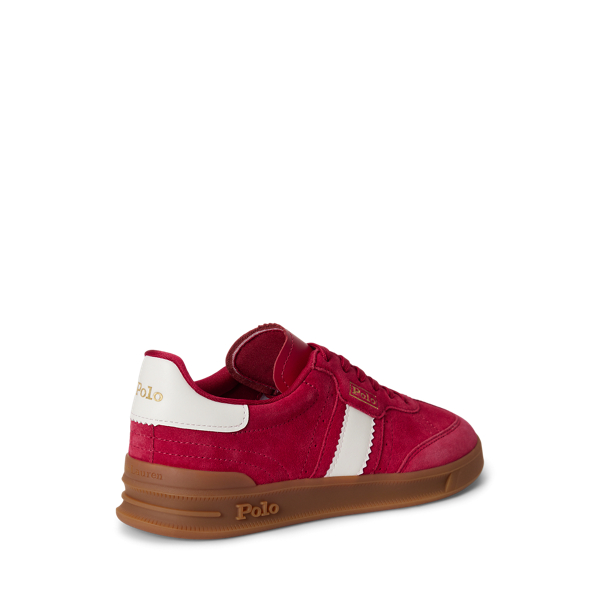 Classic Red Heritage Aera Suede Trainer Polo Sport 3