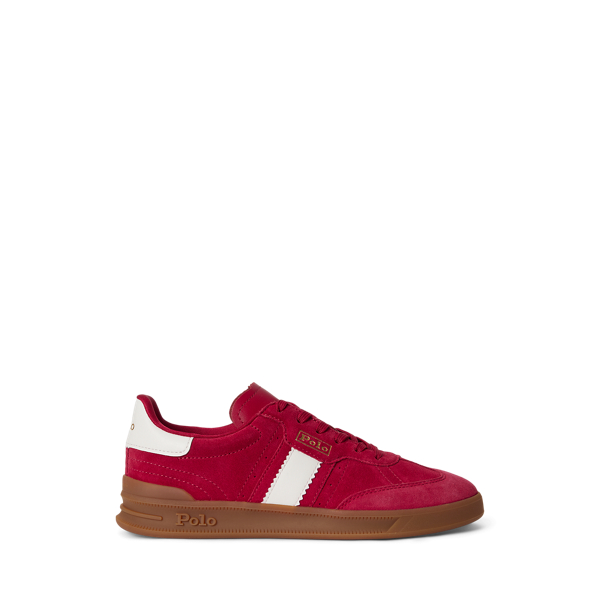 Classic Red Heritage Aera Suede Trainer Polo Sport 1