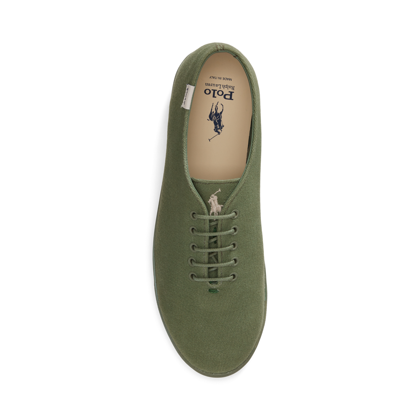 Женские кроссовки Ralph Lauren Cotton Canvas, цвет: Зелёный — фото 3