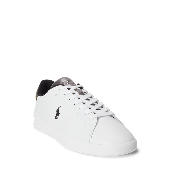White/Gunmetal/Olive Heritage Court II Leather Trainer Polo Sport 2
