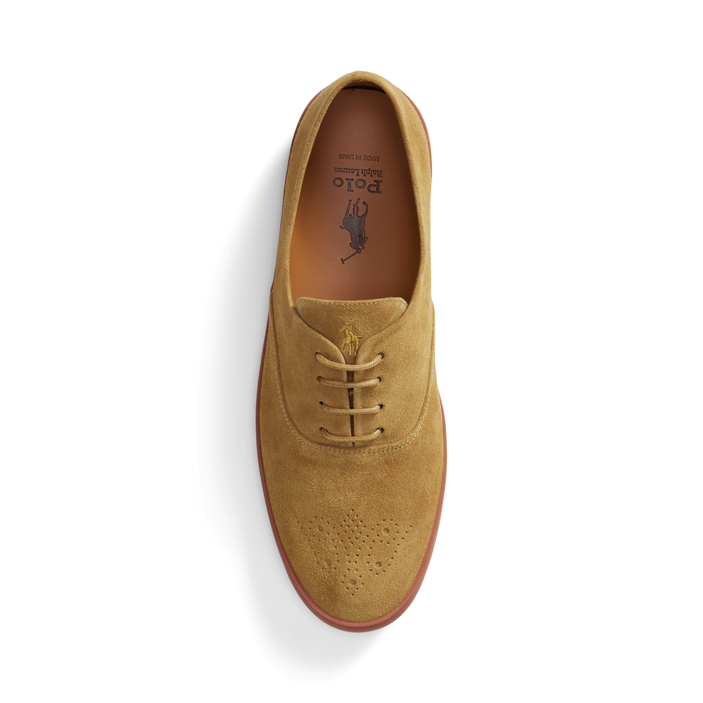 Женские кроссовки Ralph Lauren Suede Low-Top, цвет: Карамельный — фото 3