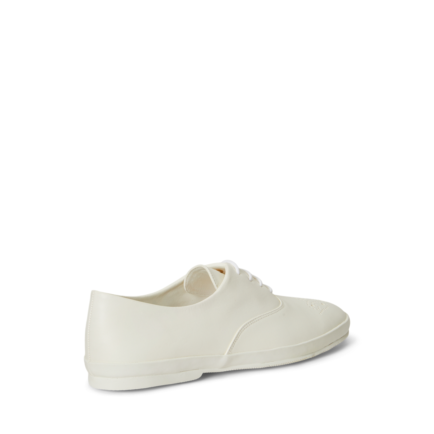Женские кроссовки Ralph Lauren Perforated Leather Low-Top, цвет: Bianco — фото 2