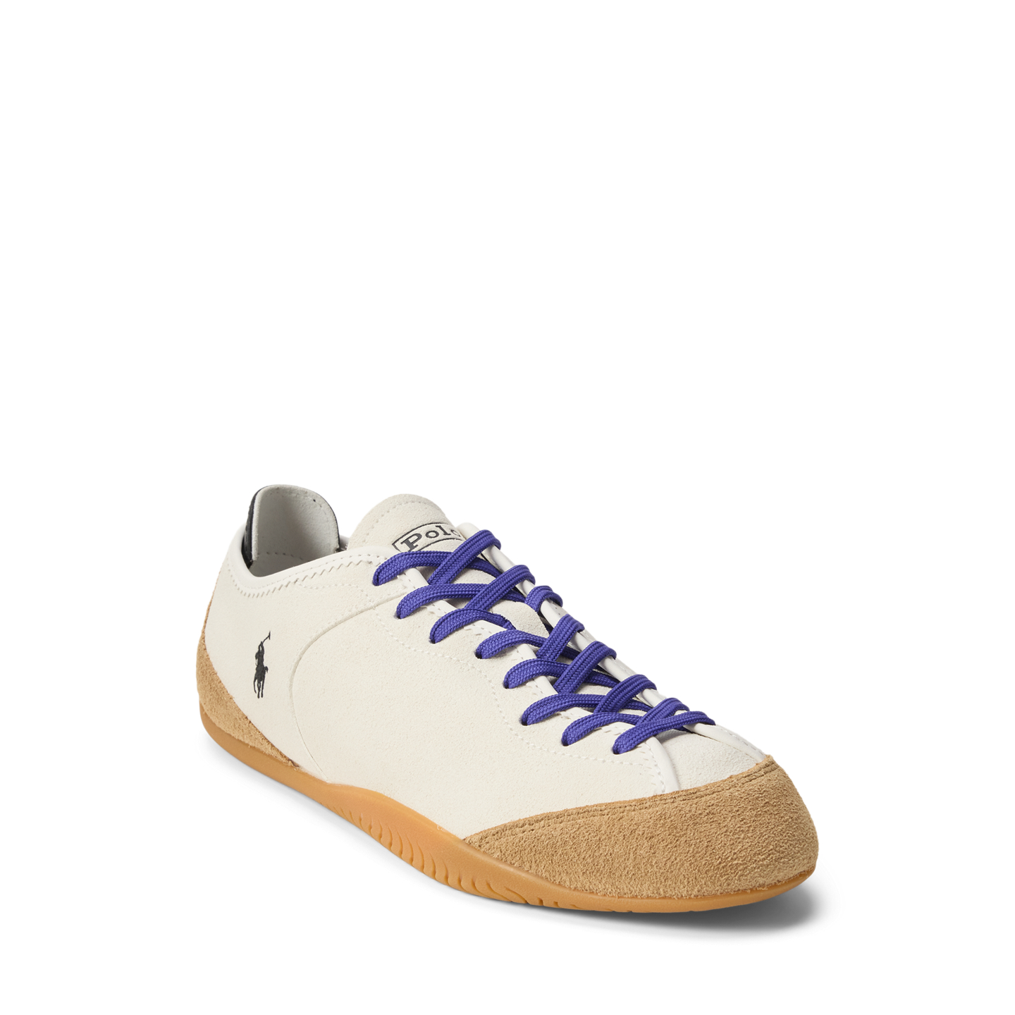 Женские кроссовки Ralph Lauren Paneled Suede Low-Top, цвет: Кремовый / Белый — фото 1