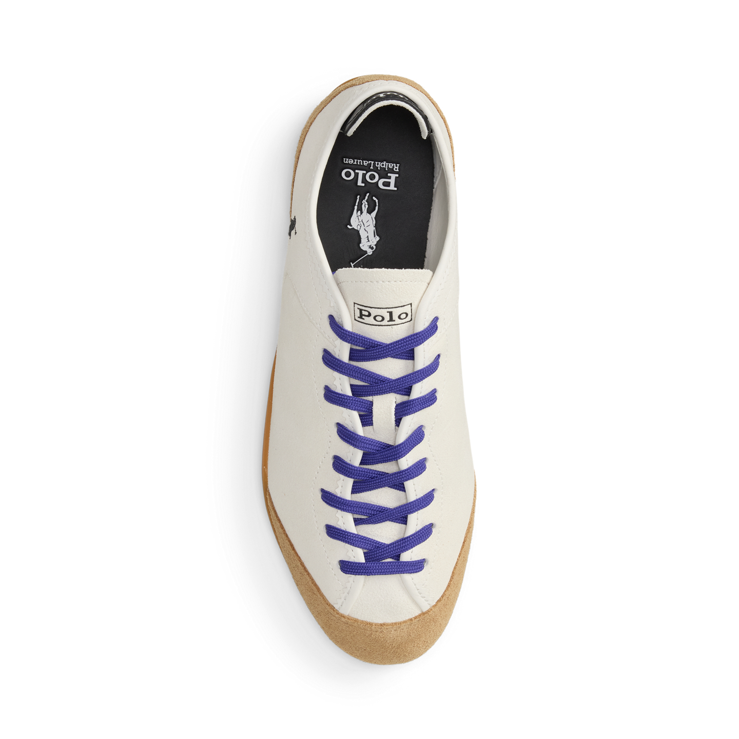 Женские кроссовки Ralph Lauren Paneled Suede Low-Top, цвет: Кремовый / Белый — фото 3