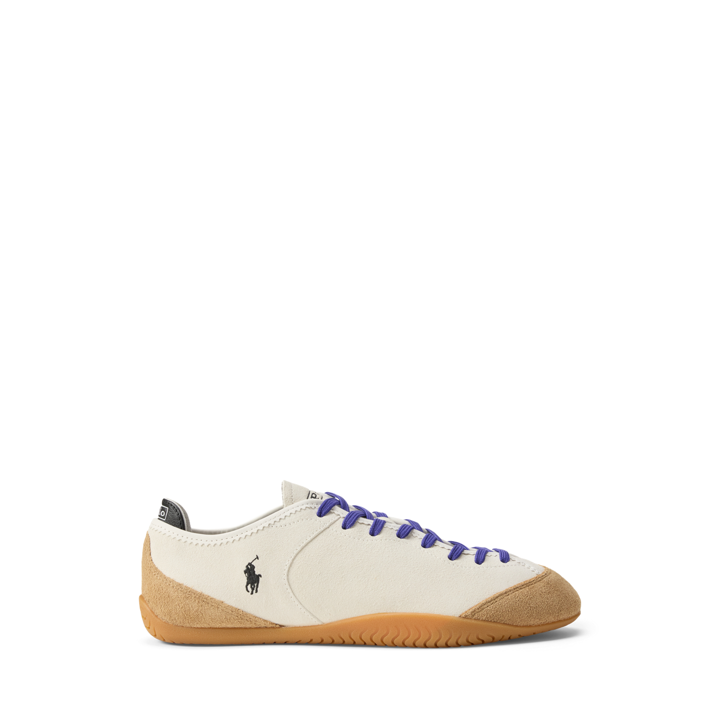 Женские кроссовки Ralph Lauren Paneled Suede Low-Top, цвет: Кремовый / Белый — фото 4