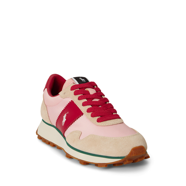 Pink Sand/classic Red Trail 125 Suede-Mesh Trainer Polo Sport 2