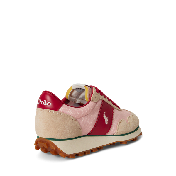 Pink Sand/classic Red Trail 125 Suede-Mesh Trainer Polo Sport 3