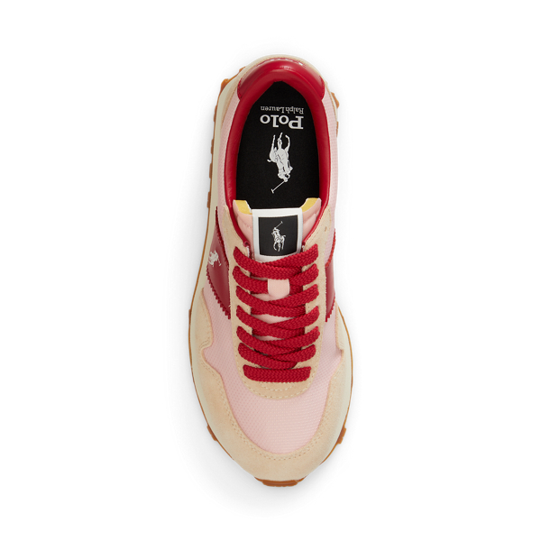 Pink Sand/classic Red Trail 125 Suede-Mesh Trainer Polo Sport 4