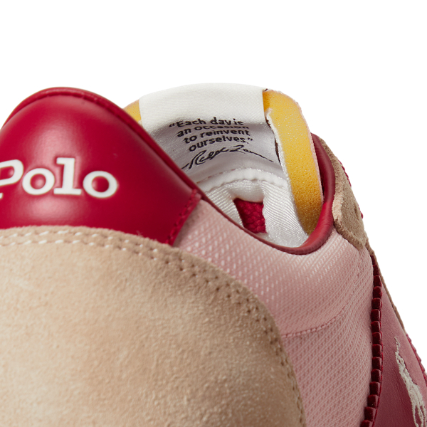 Pink Sand/classic Red Trail 125 Suede-Mesh Trainer Polo Sport 5