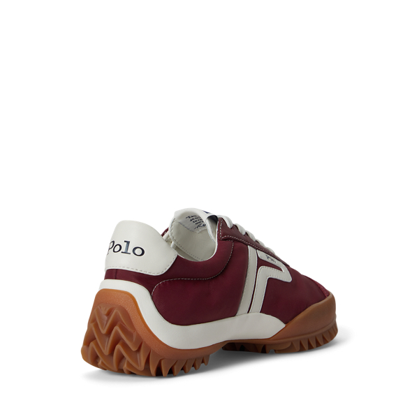 Sneaker basse in nylon e pelle