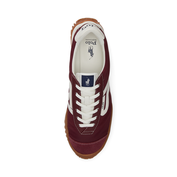 Sneaker basse in nylon e pelle